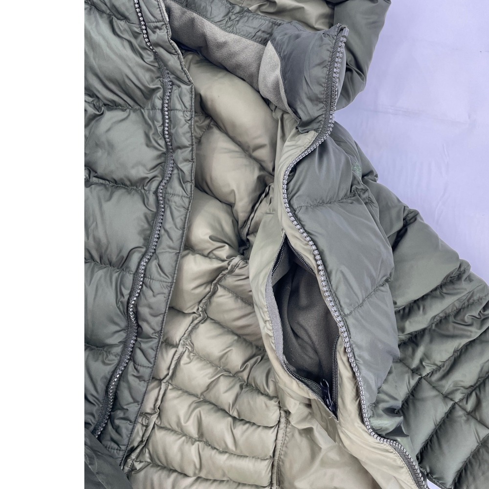 The North Face Puffer Parka Medium Green Excellent Hooded Down Insulated Coat - Picture 6 of 6